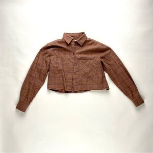 Wilfred Chestnut Plaid Cropped Jacket